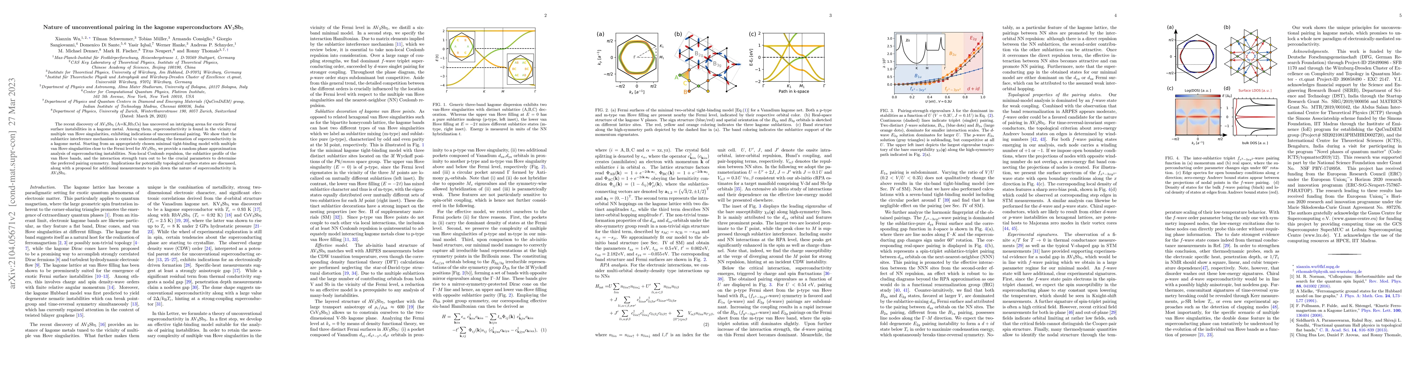 Thumbnail for Nature of unconventional pairing in the kagome superconductors
  AV$_3$Sb$_5$