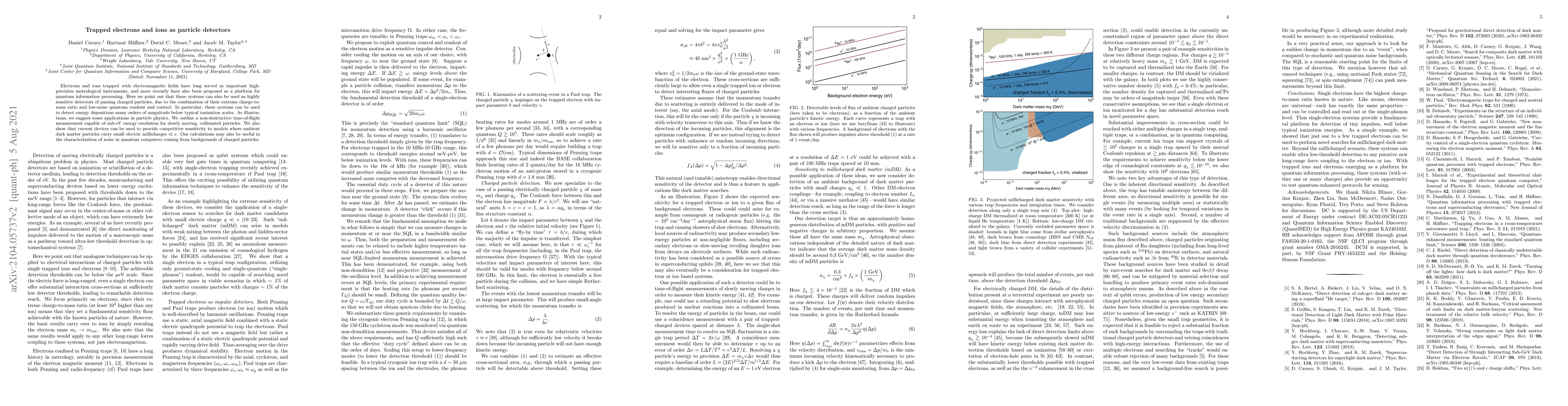 Thumbnail for Trapped electrons and ions as particle detectors