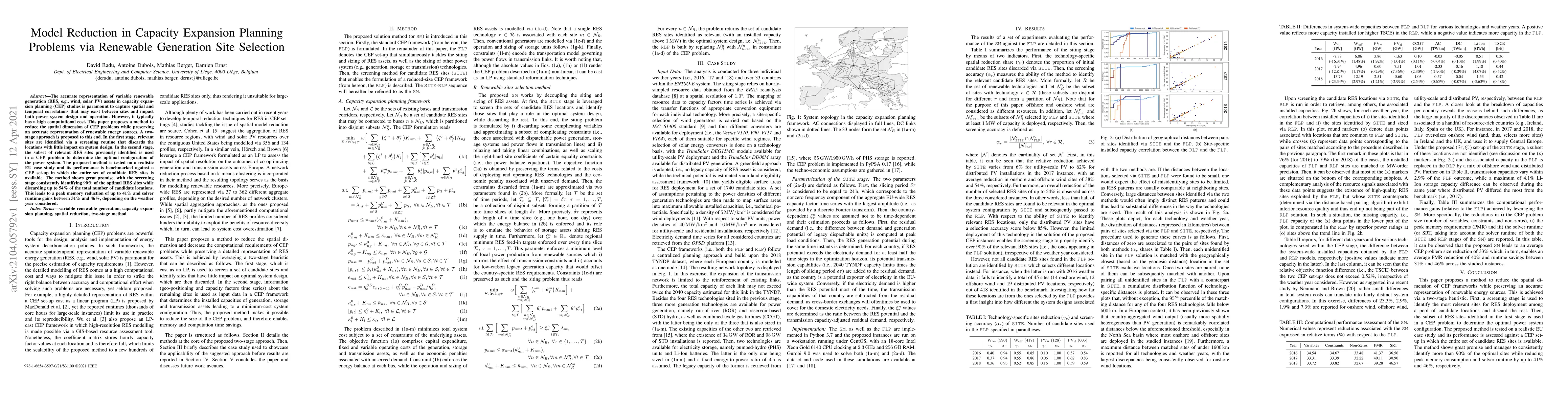 Thumbnail for Model Reduction in Capacity Expansion Planning Problems via Renewable
  Generation Site Selection