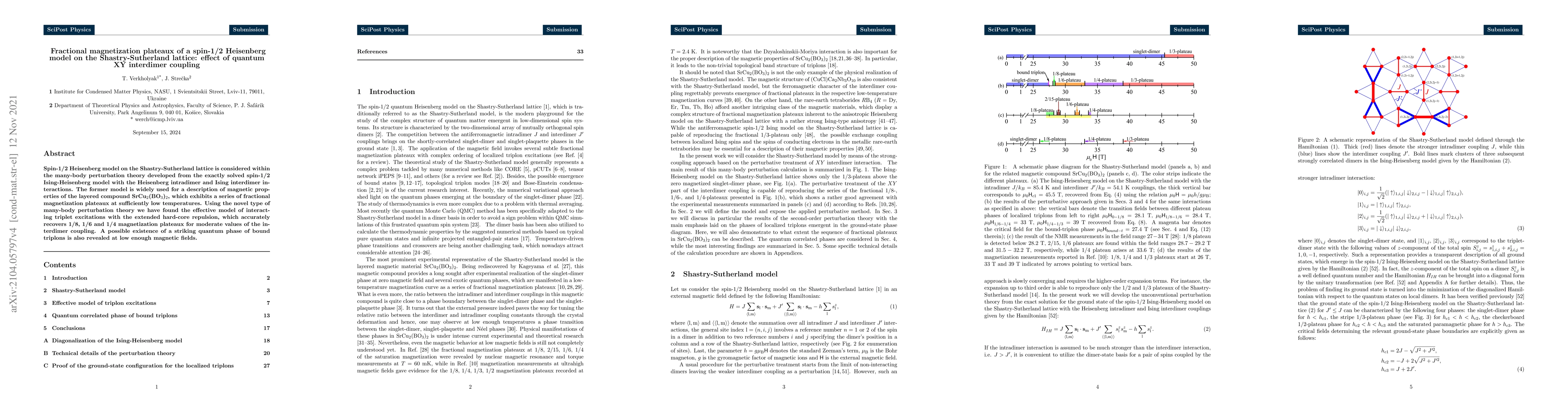 Thumbnail for Fractional magnetization plateaux of a spin-1/2 Heisenberg model on the
  Shastry-Sutherland lattice: effect of quantum XY interdimer coupling