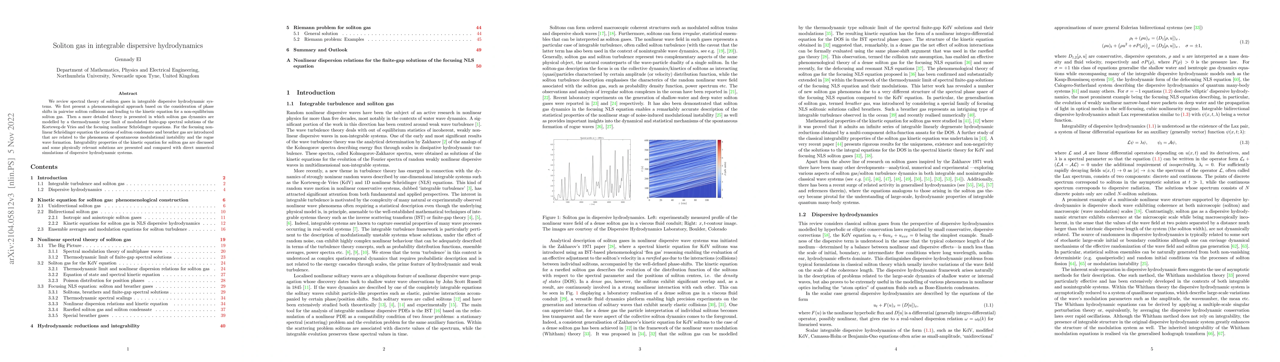 Thumbnail for Soliton gas in integrable dispersive hydrodynamics