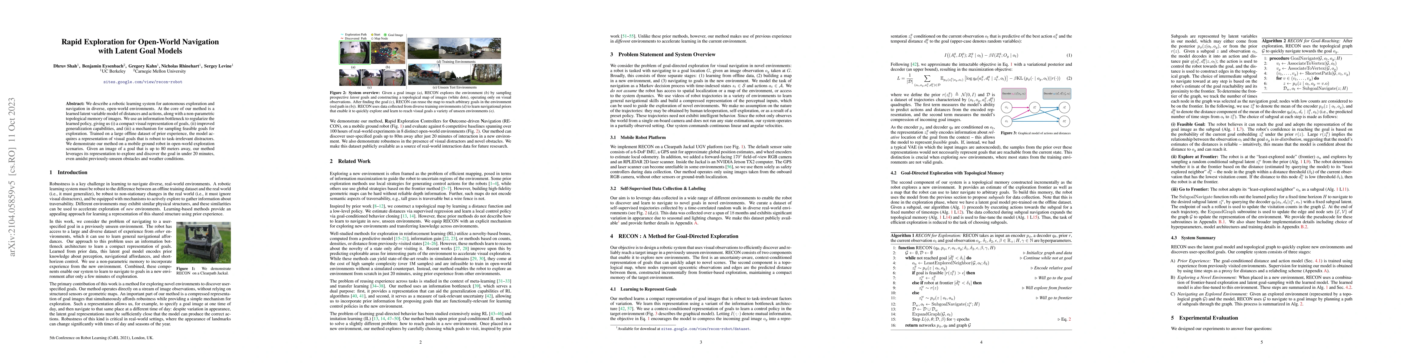 Thumbnail for Rapid Exploration for Open-World Navigation with Latent Goal Models