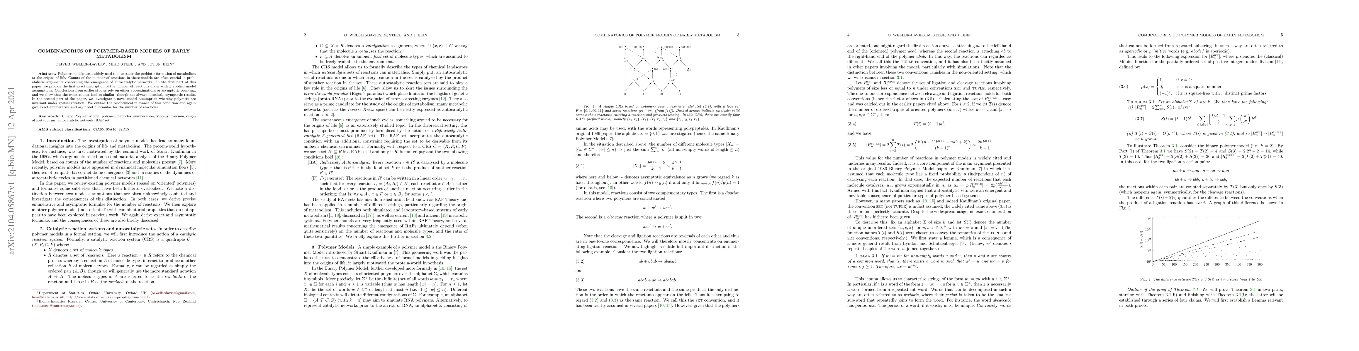 Thumbnail for Combinatorics of polymer models of early metabolism