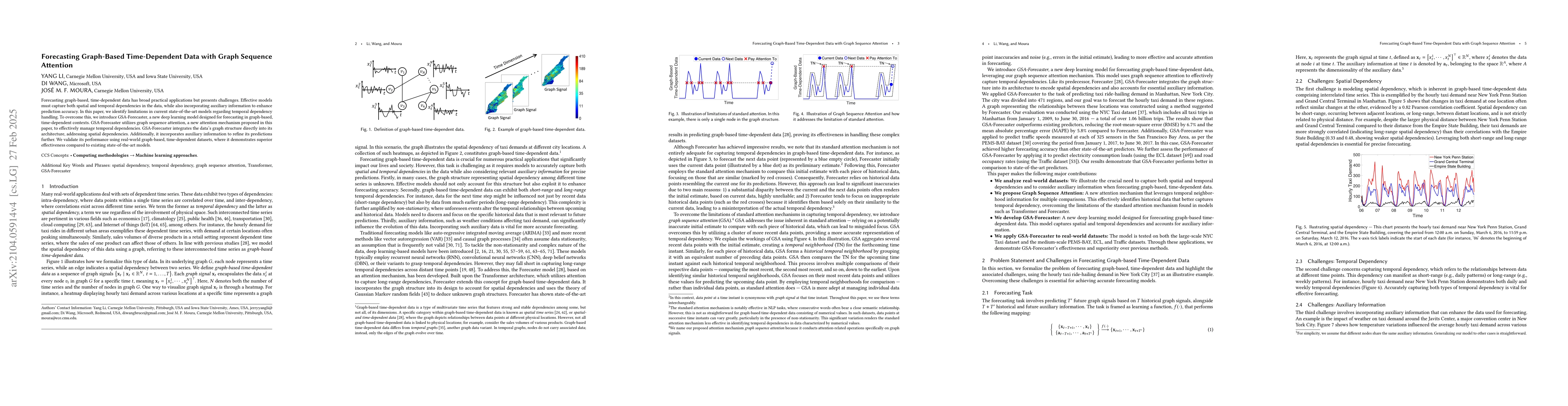 Thumbnail for GSA-Forecaster: Forecasting Graph-Based Time-Dependent Data with Graph
  Sequence Attention