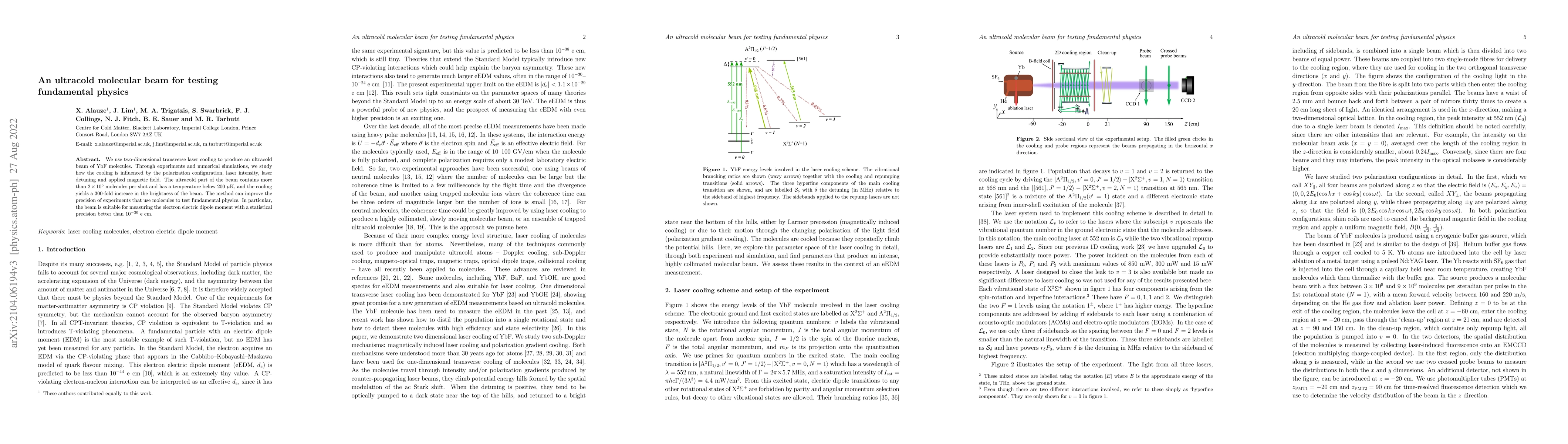 Thumbnail for An ultracold molecular beam for testing fundamental physics