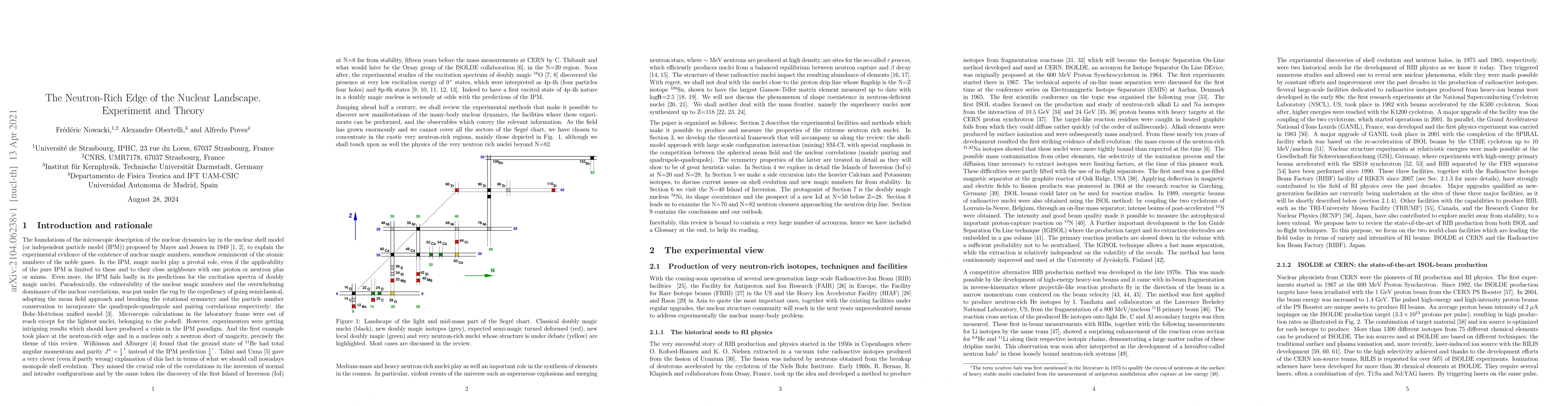 Thumbnail for The Neutron-Rich Edge of the Nuclear Landscape. Experiment and Theory