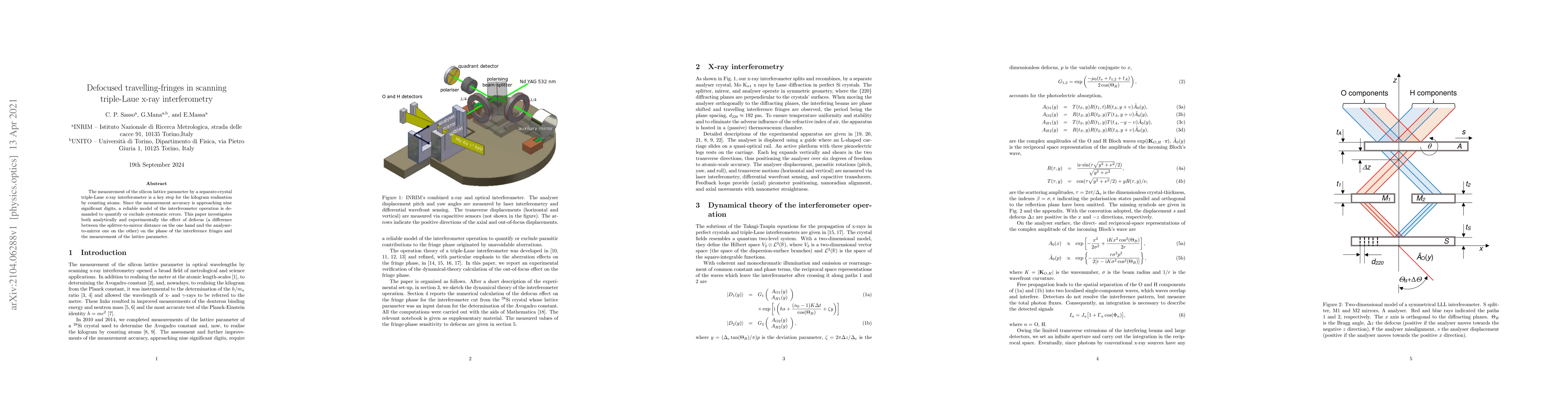 Thumbnail for Defocused travelling-fringes in scanning triple-Laue x-ray
  interferometry
