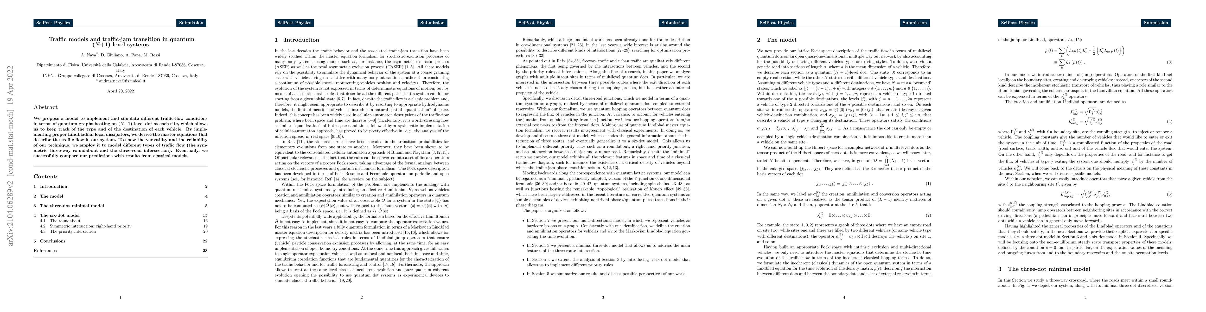 Thumbnail for Traffic models and traffic-jam transition in quantum ($N$+1)-level
  systems