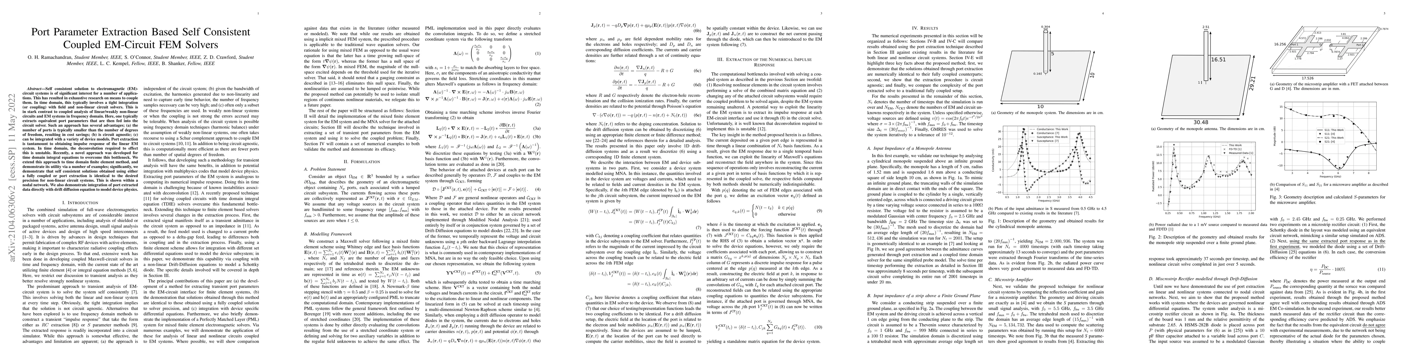 Thumbnail for Port Parameter Extraction Based Self Consistent Coupled EM-Circuit FEM
  Solvers