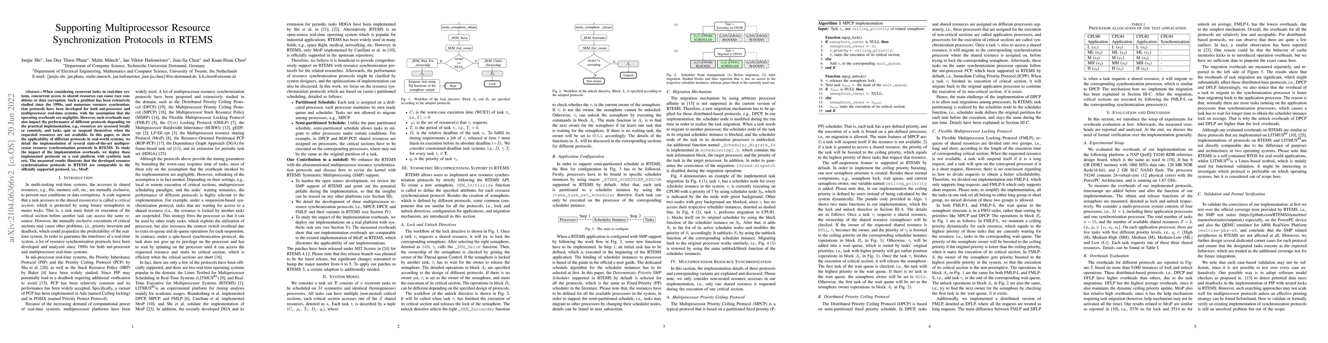 Thumbnail for Supporting Multiprocessor Resource Synchronization Protocols in RTEMS