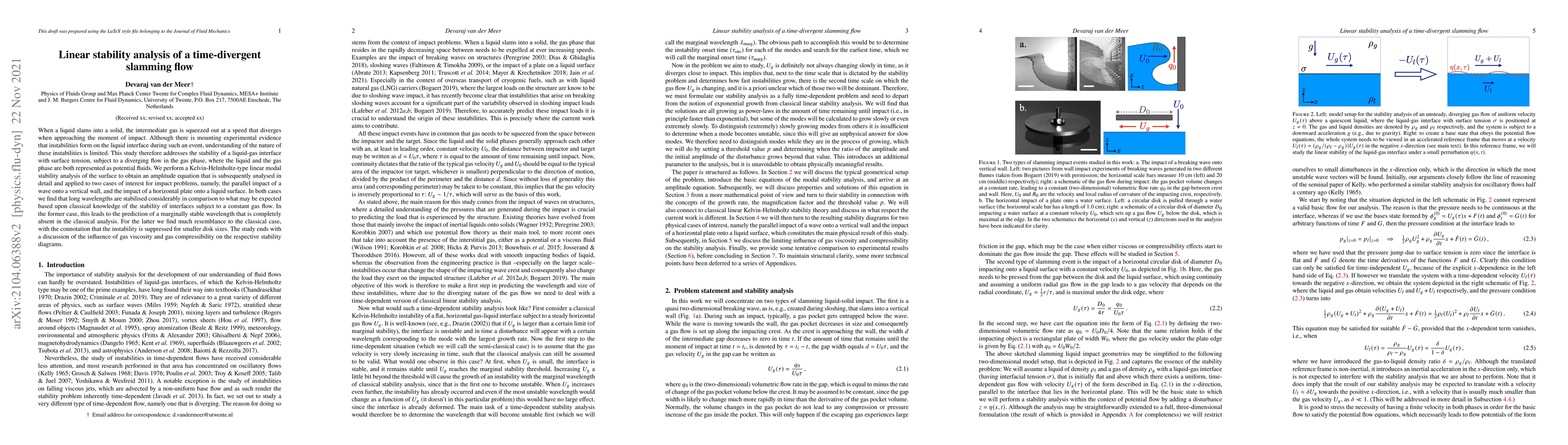 Thumbnail for Linear stability analysis of a time-divergent slamming flow