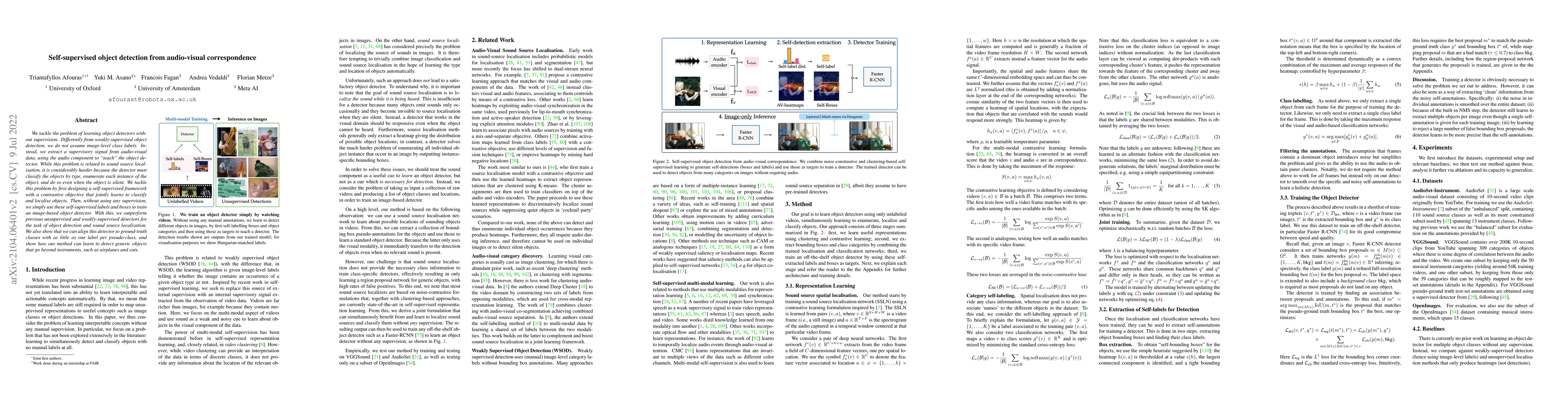Thumbnail for Self-supervised object detection from audio-visual correspondence