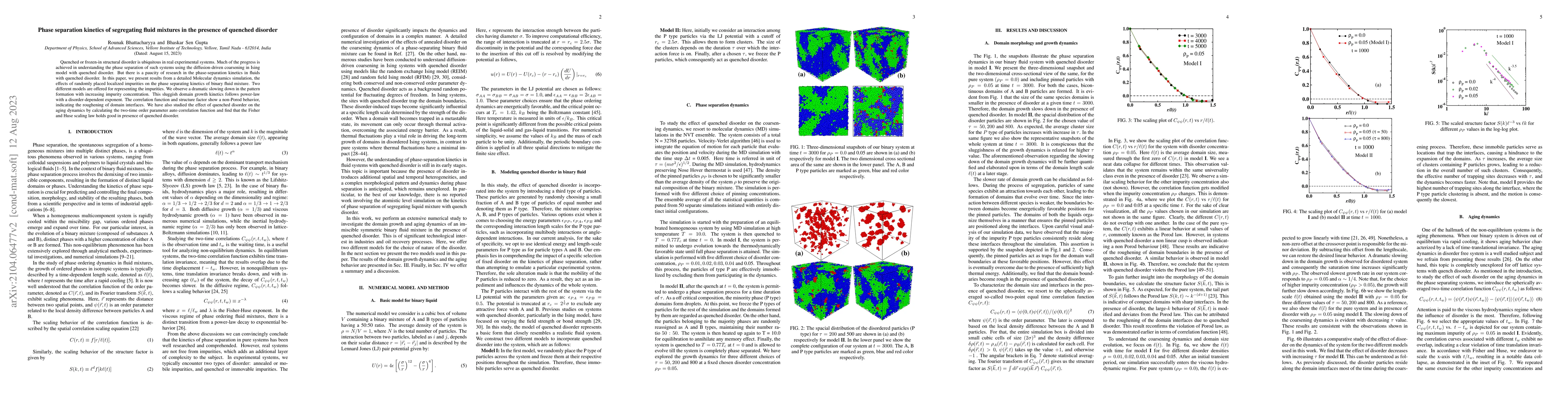 Thumbnail for Phase separation kinetics of segregating fluid mixtures in the presence
  of quenched disorder