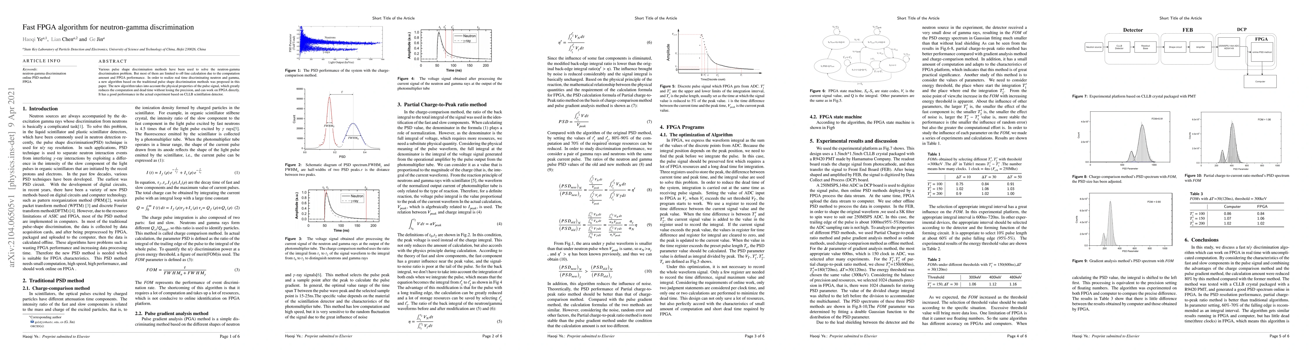 Thumbnail for Fast FPGA algorithm for neutron-gamma discrimination