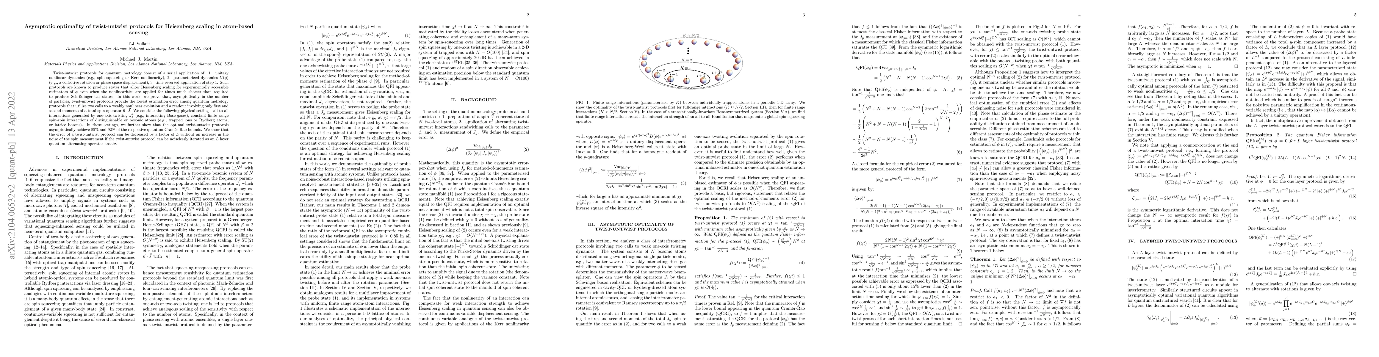 Thumbnail for Asymptotic optimality of twist-untwist protocols for Heisenberg scaling
  in atomic interferometry