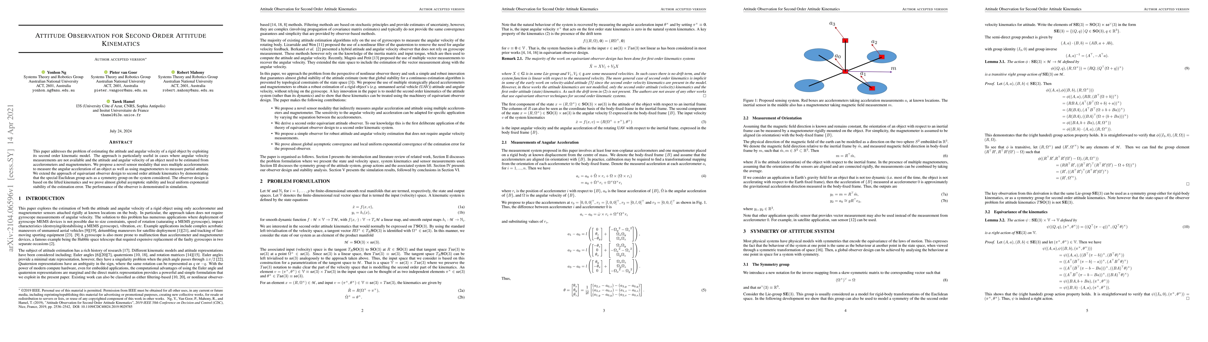 Thumbnail for Attitude Observation for Second Order Attitude Kinematics