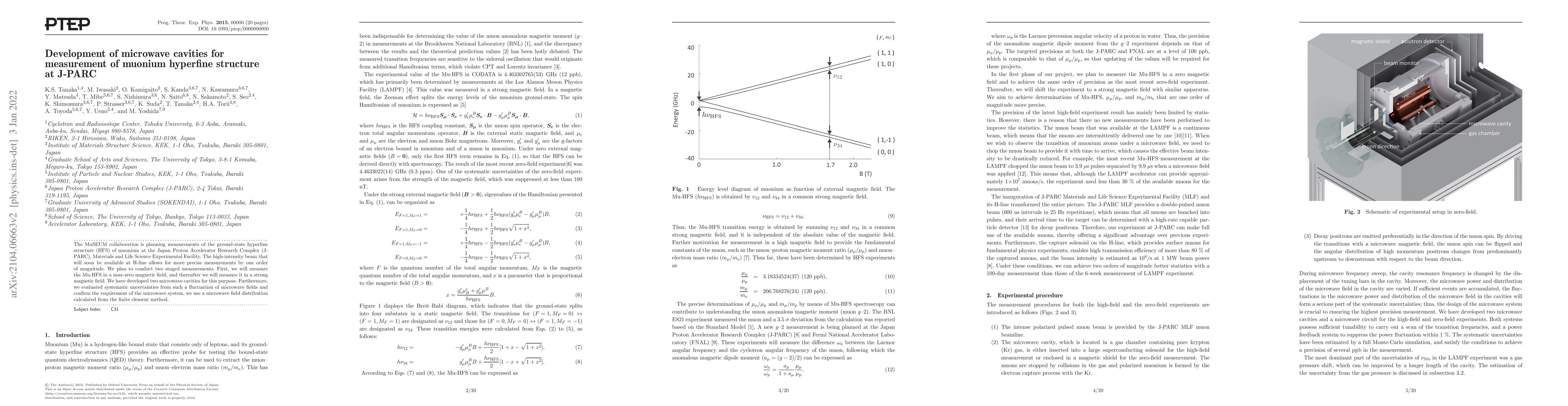 Thumbnail for Development of microwave cavities for measurement of muonium hyperfine
  structure at J-PARC