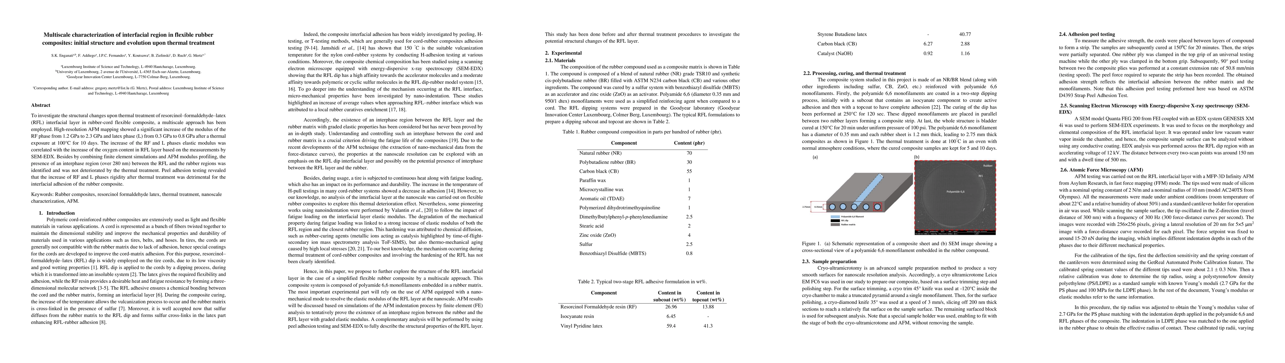 Thumbnail for Multiscale characterization of interfacial region in flexible rubber
  composites: initial structure and evolution upon thermal treatment