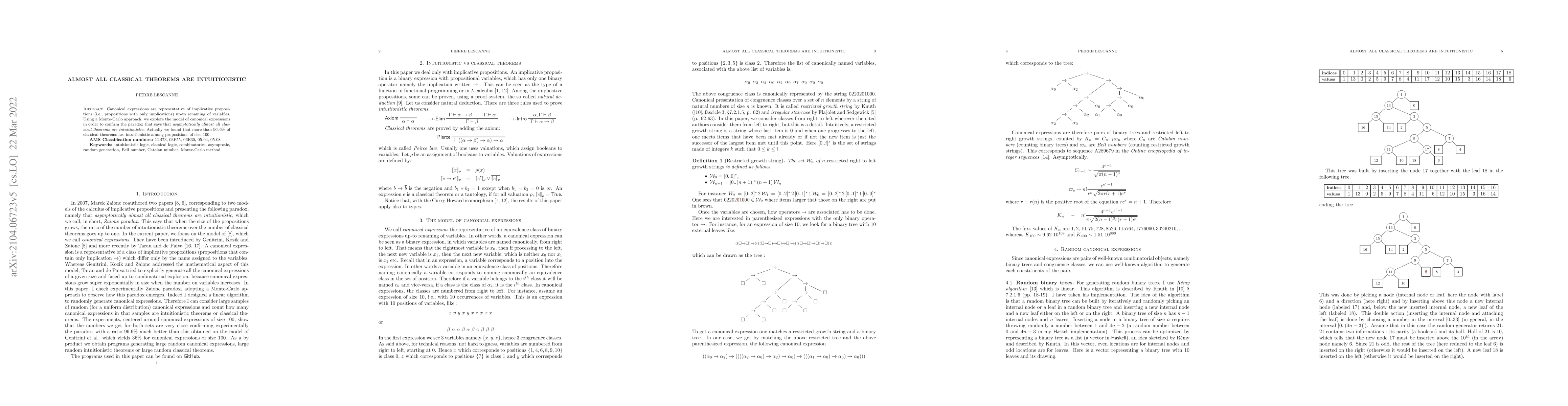 Thumbnail for Almost all classical theorems are intuitionistic