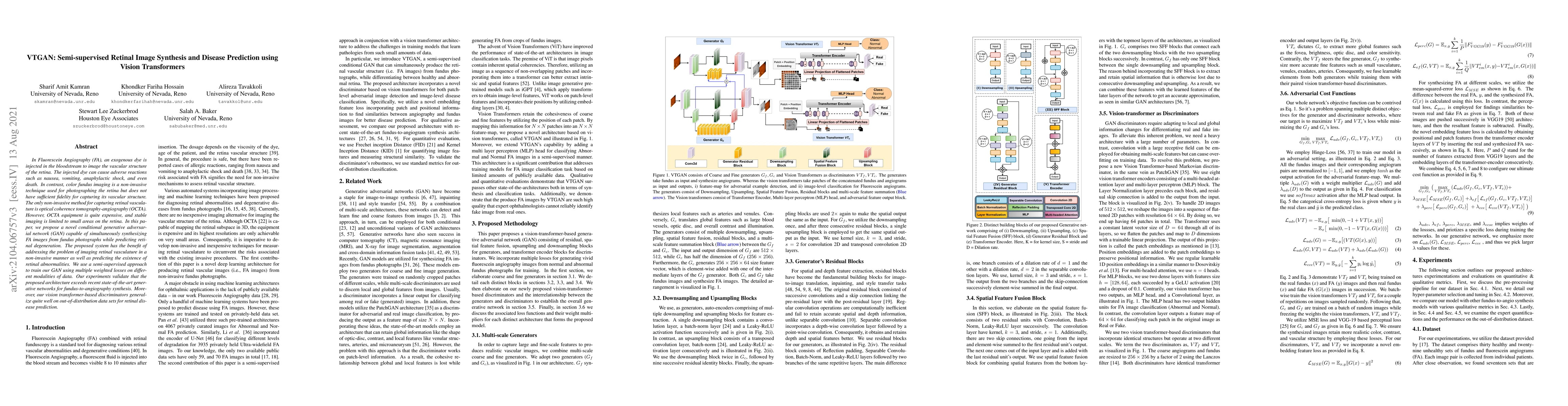 Thumbnail for VTGAN: Semi-supervised Retinal Image Synthesis and Disease Prediction
  using Vision Transformers