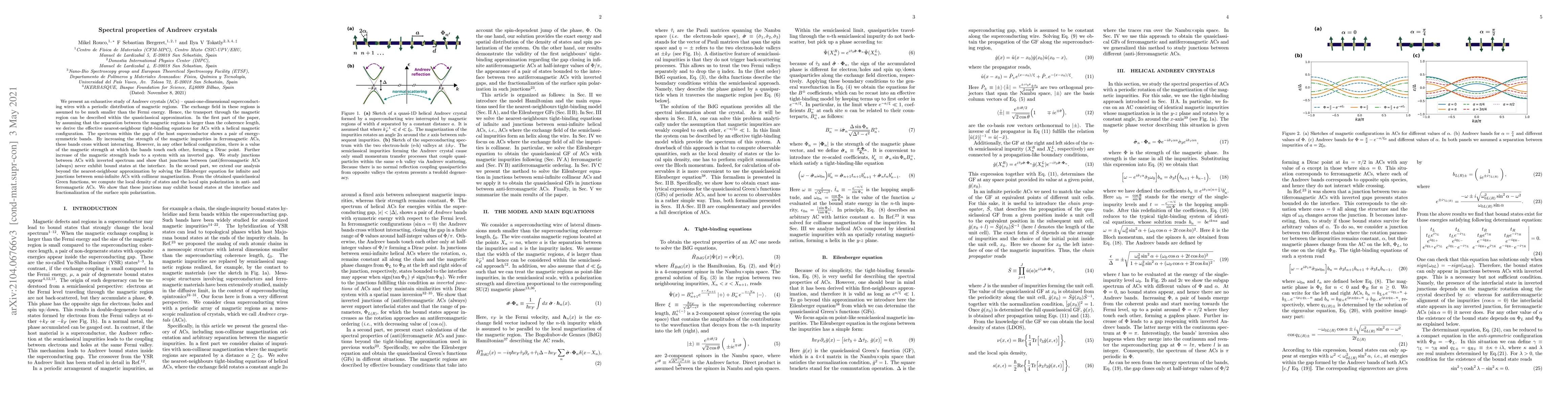 Thumbnail for Spectral properties of Andreev crystals