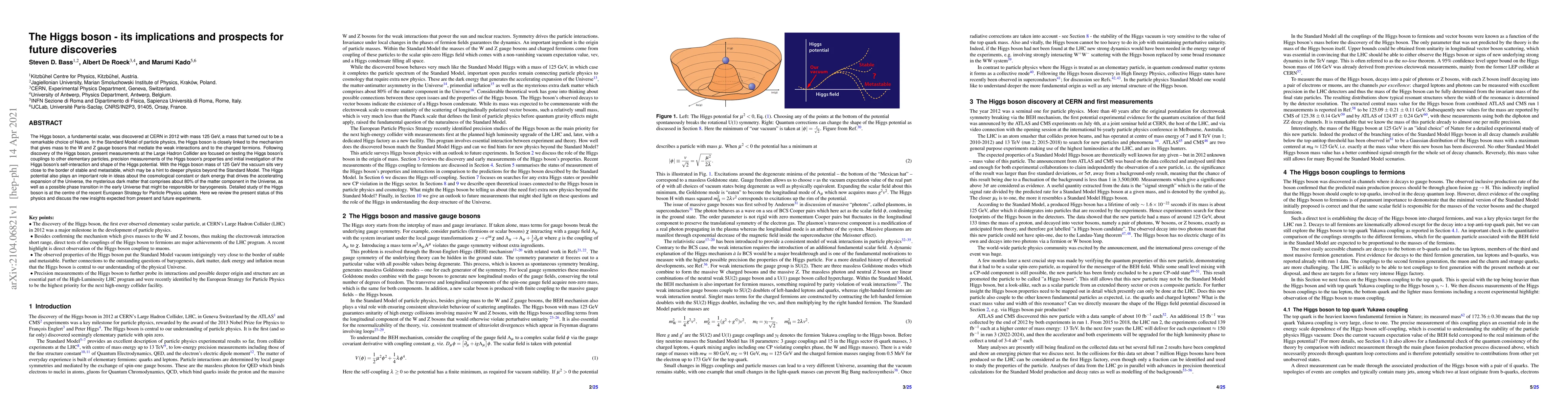 Thumbnail for The Higgs boson -- its implications and prospects for future discoveries