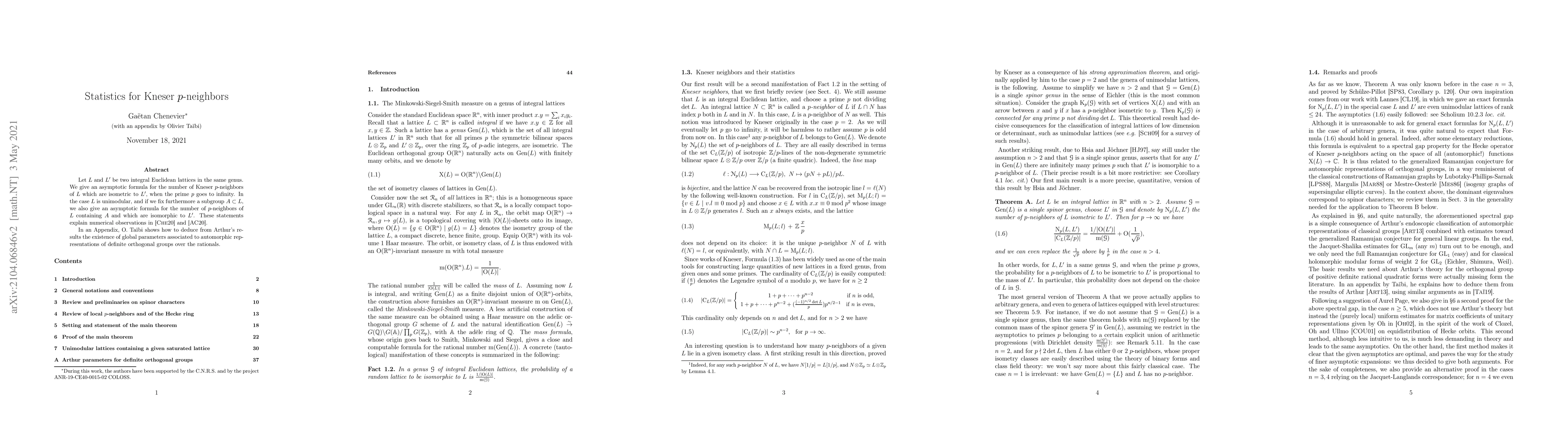 Thumbnail for Statistics for Kneser p-neighbors