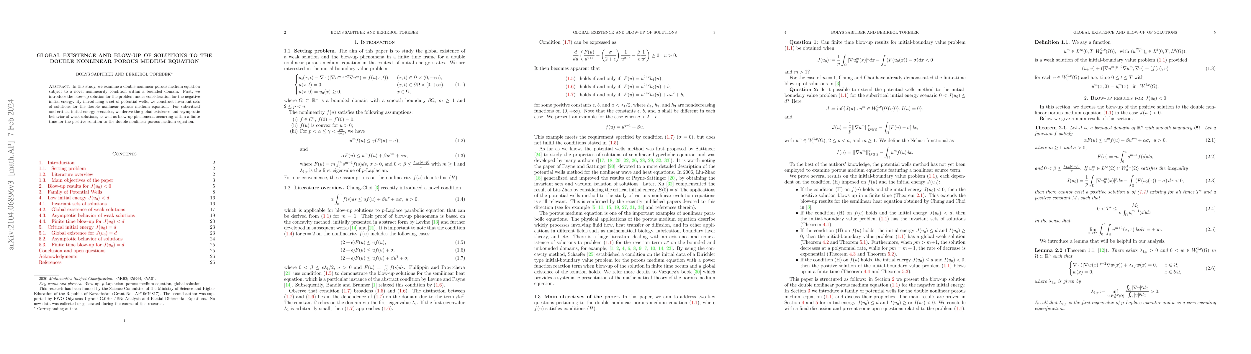 Thumbnail for Global existence and blow-up of solutions to the double nonlinear porous
  medium equation