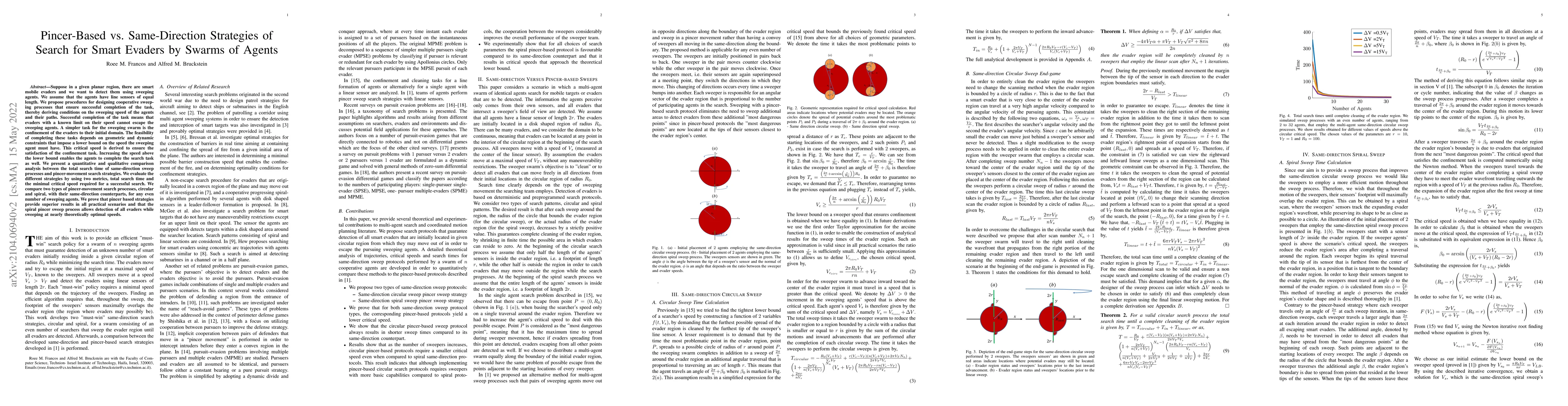 Thumbnail for Pincer-Based vs. Same-Direction Strategies of Search for Smart Evaders
  by Swarms of Agents