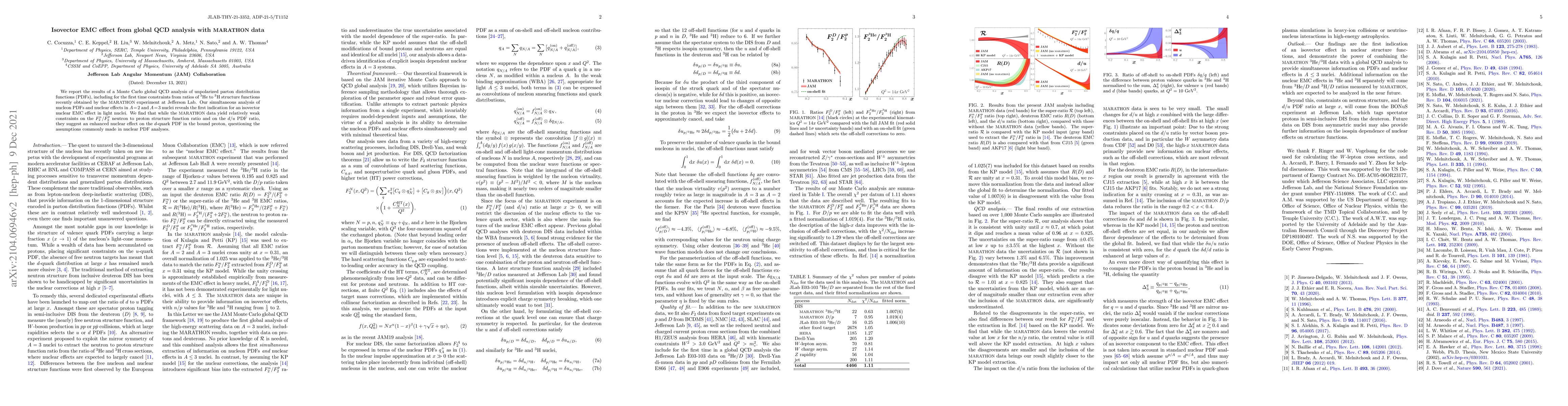 Thumbnail for Isovector EMC effect from global QCD analysis with MARATHON data
