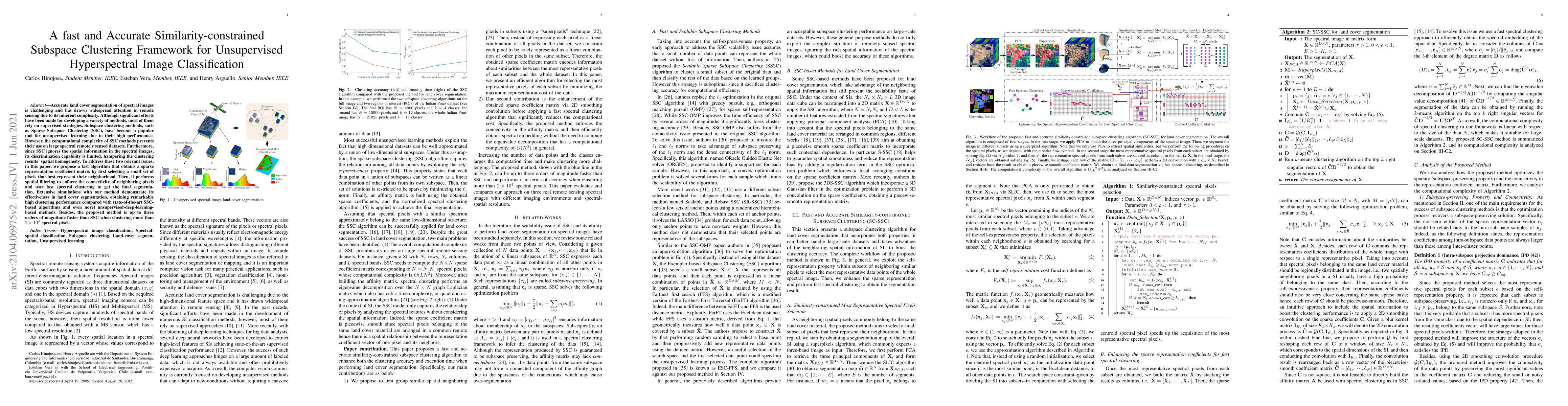 Thumbnail for A fast and Accurate Similarity-constrained Subspace Clustering Framework
  for Unsupervised Hyperspectral Image Classification
