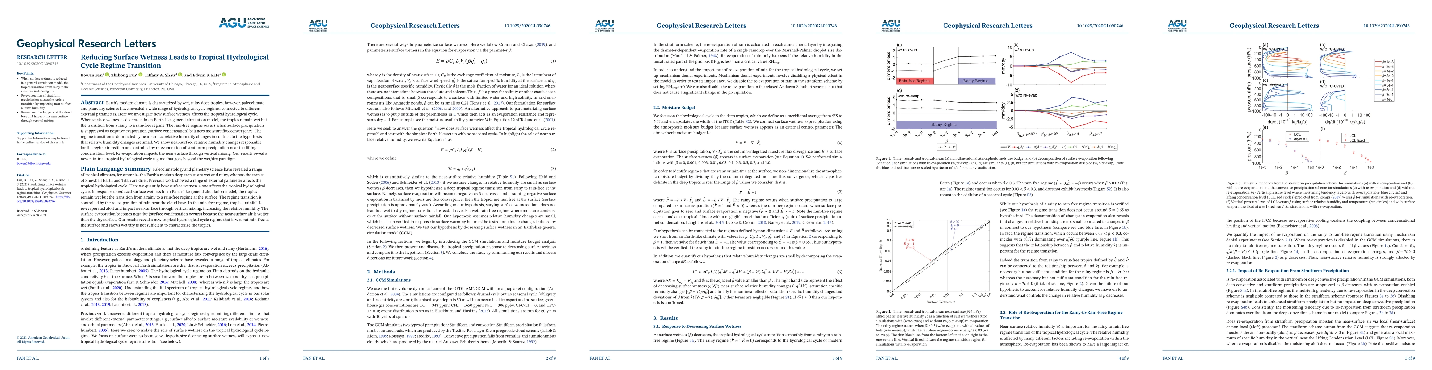 Thumbnail for Reducing Surface Wetness Leads to Tropical Hydrological Cycle Regime
  Transition