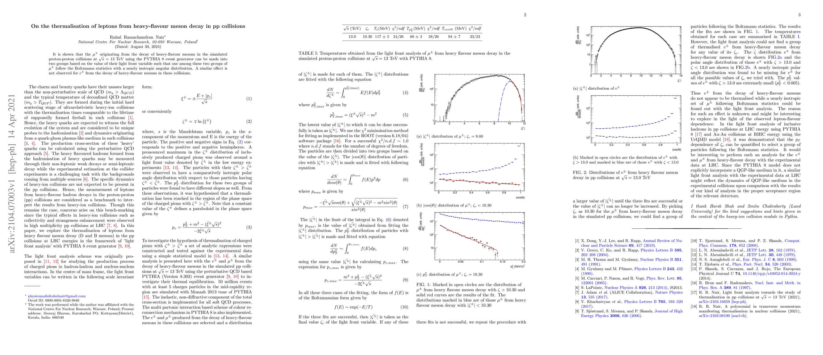 Thumbnail for On the thermalisation of leptons from heavy-flavour meson decay in pp
  collisions