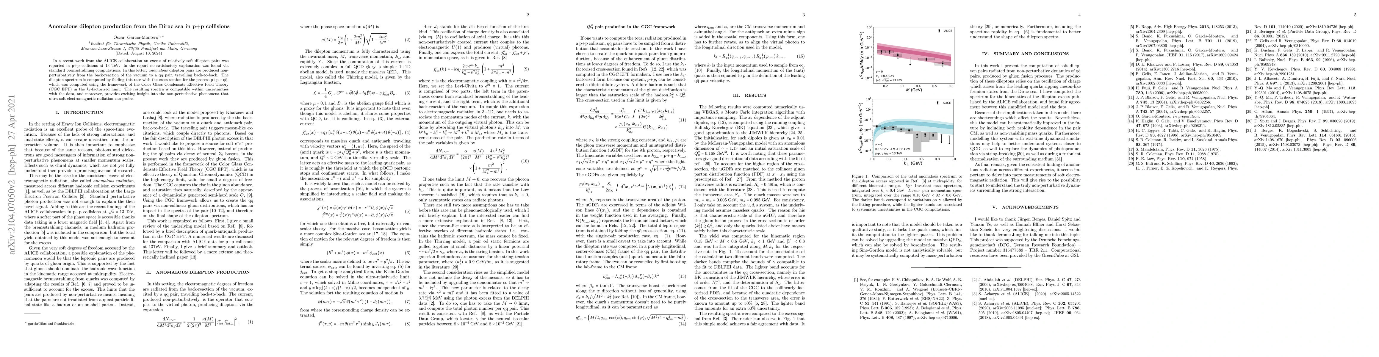 Thumbnail for Anomalous dilepton production from the Dirac sea in p+p collisions