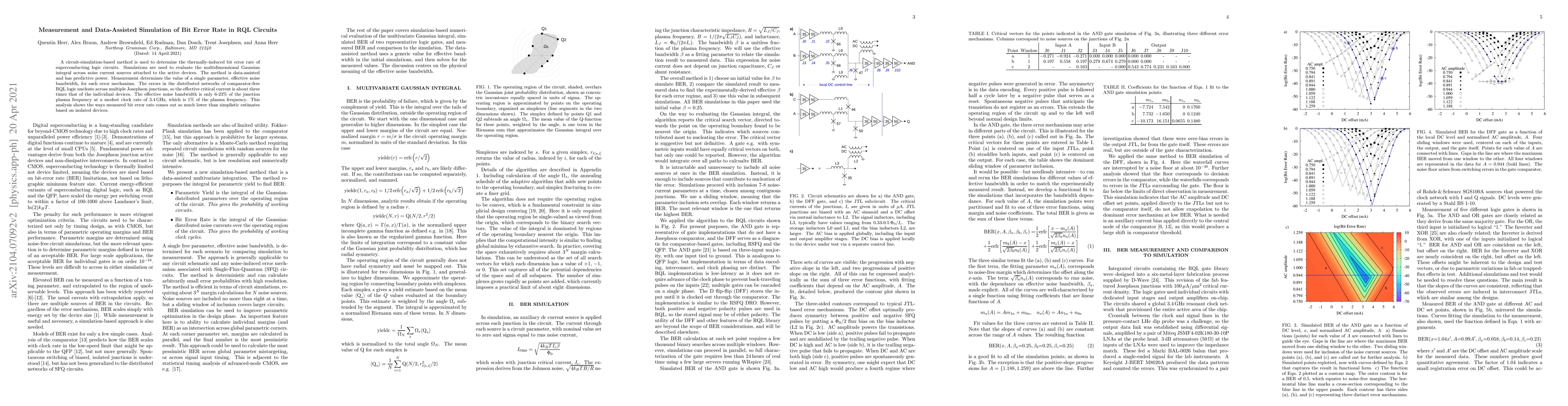 Thumbnail for Measurement and Data-Assisted Simulation of Bit Error Rate in RQL
  Circuits