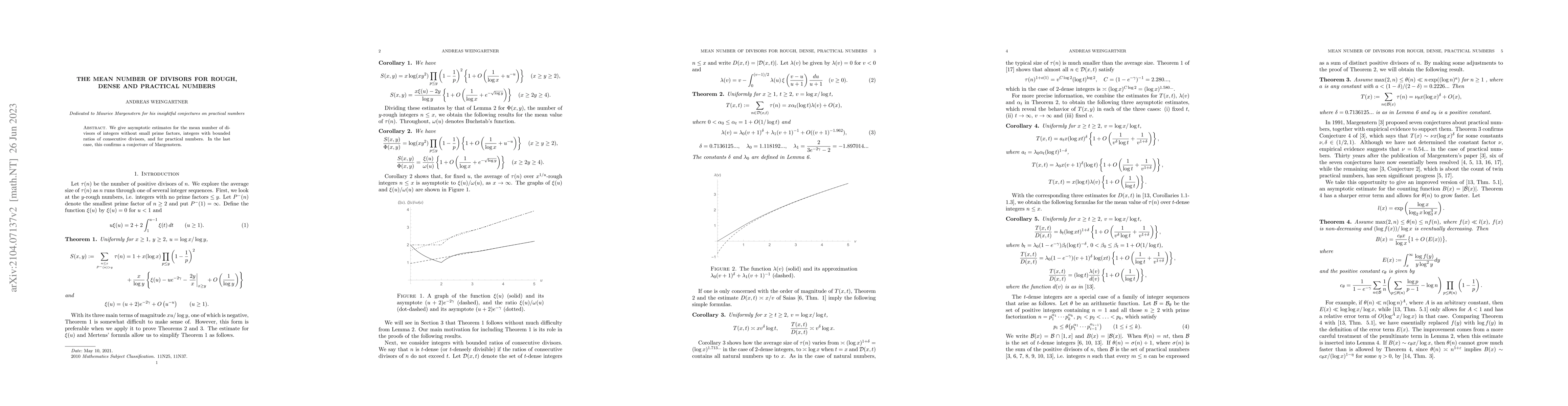 Thumbnail for The mean number of divisors for rough, dense and practical numbers