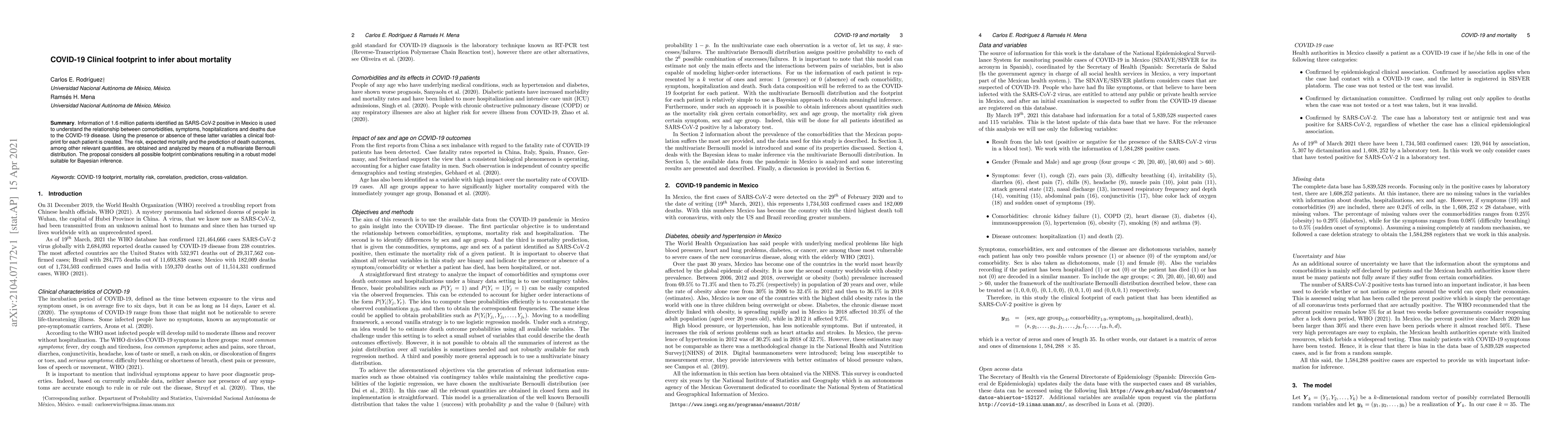 Thumbnail for COVID-19 Clinical footprint to infer about mortality