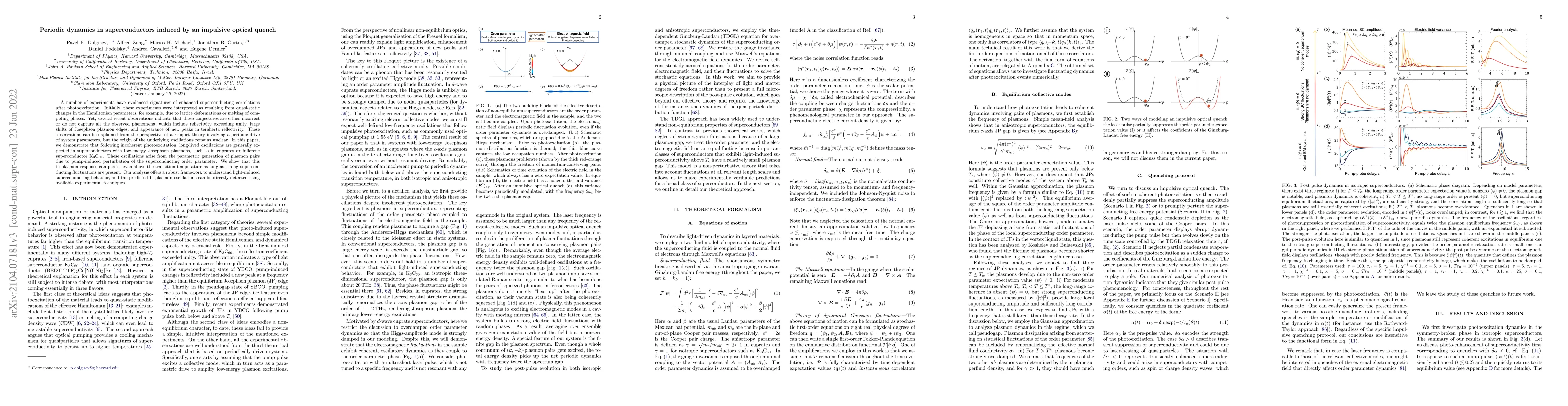 Thumbnail for Periodic dynamics in superconductors induced by an impulsive optical
  quench
