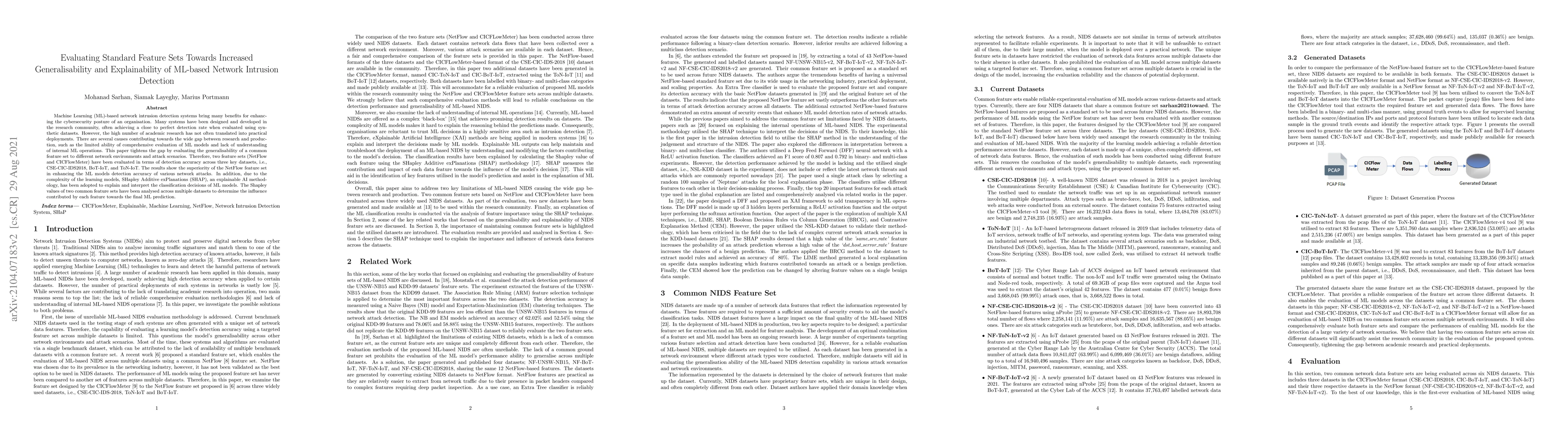 Thumbnail for Evaluating Standard Feature Sets Towards Increased Generalisability and
  Explainability of ML-based Network Intrusion Detection