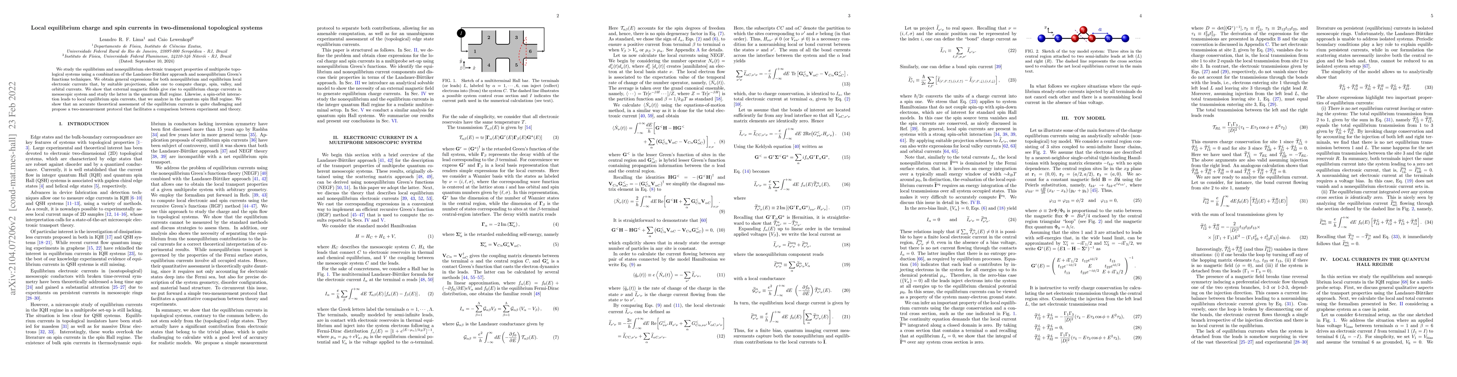Thumbnail for Local equilibrium charge and spin currents in two-dimensional
  topological systems