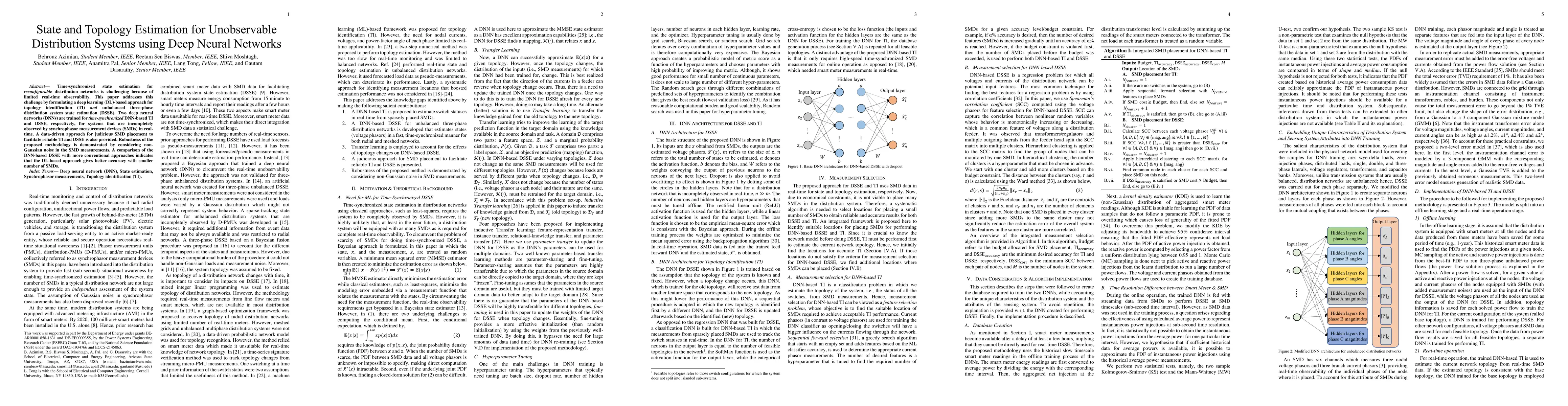 Thumbnail for State and Topology Estimation for Unobservable Distribution Systems
  using Deep Neural Networks