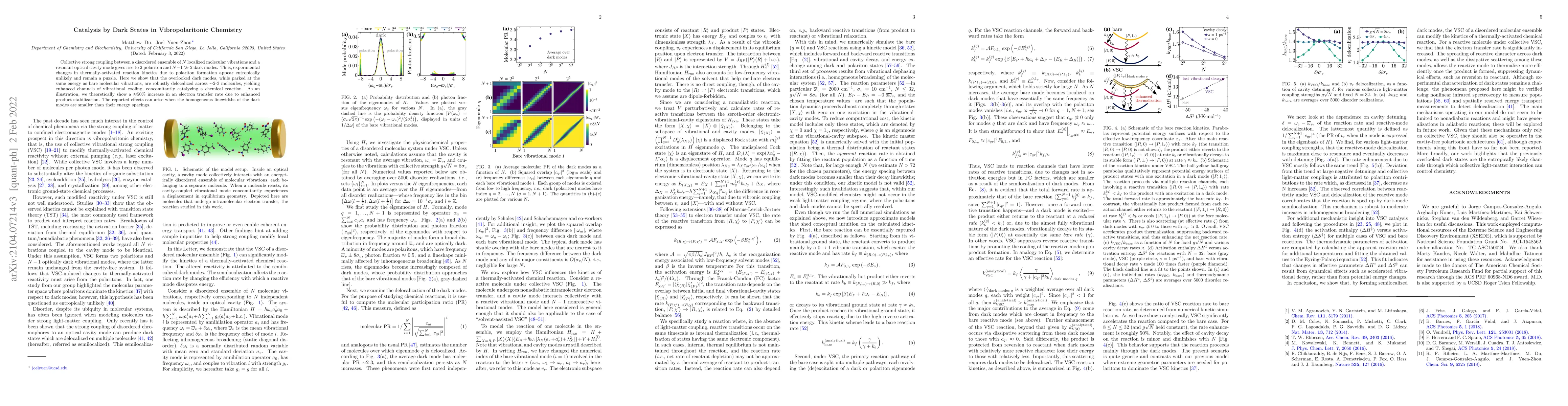 Thumbnail for Catalysis by Dark States in Vibropolaritonic Chemistry