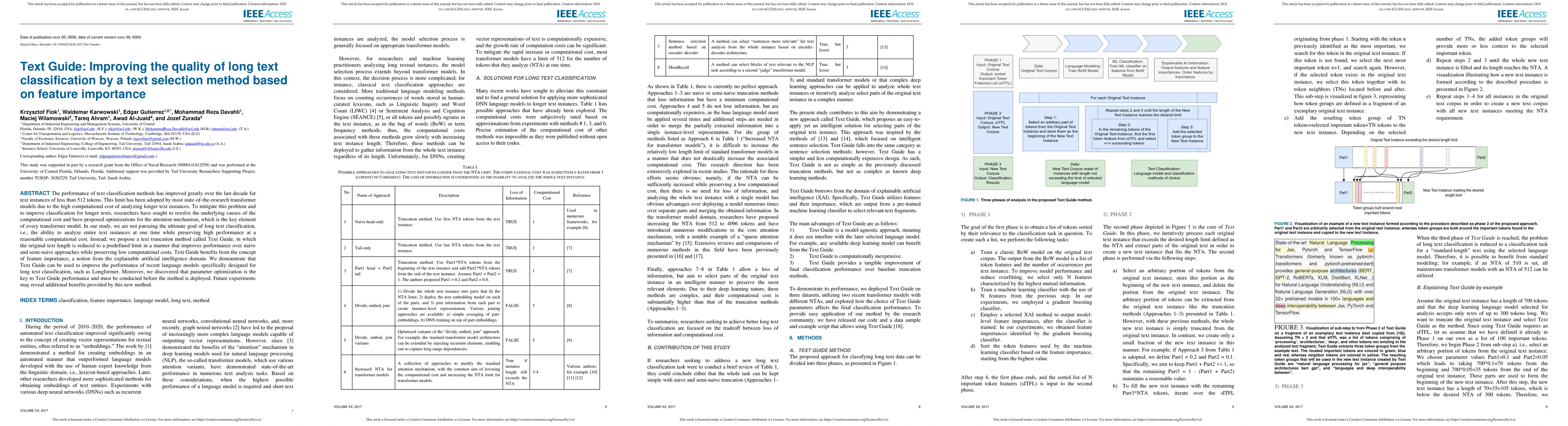 Thumbnail for Text Guide: Improving the quality of long text classification by a text
  selection method based on feature importance