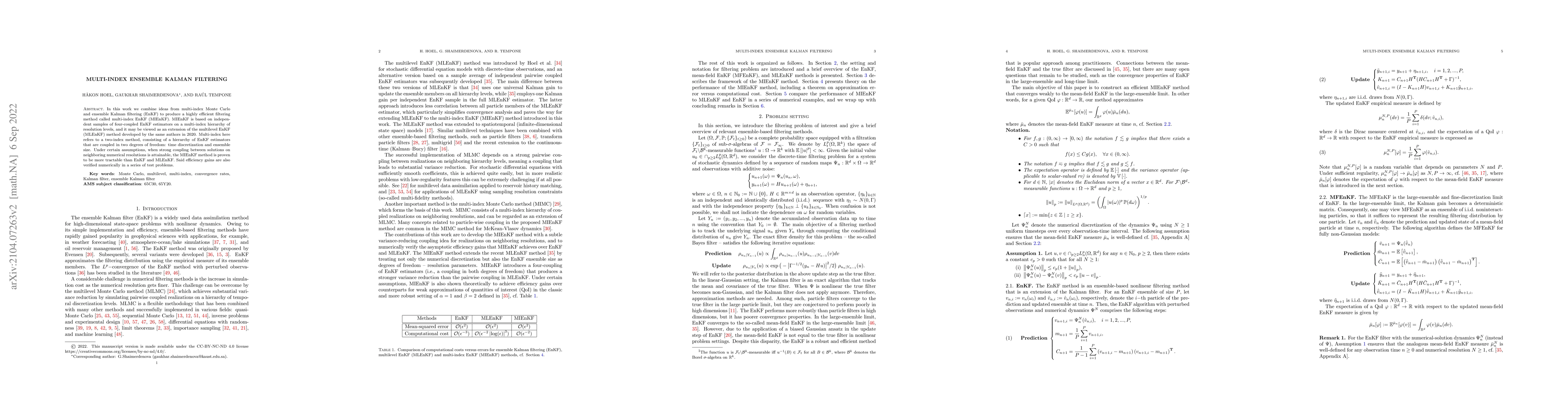 Thumbnail for Multi-index ensemble Kalman filtering