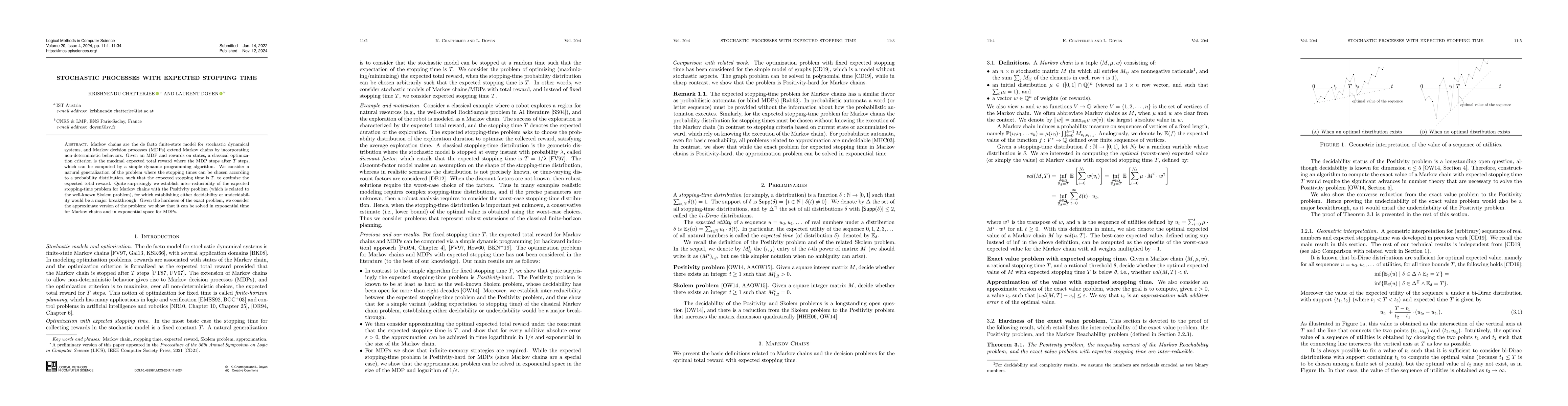 Thumbnail for Stochastic Processes with Expected Stopping Time