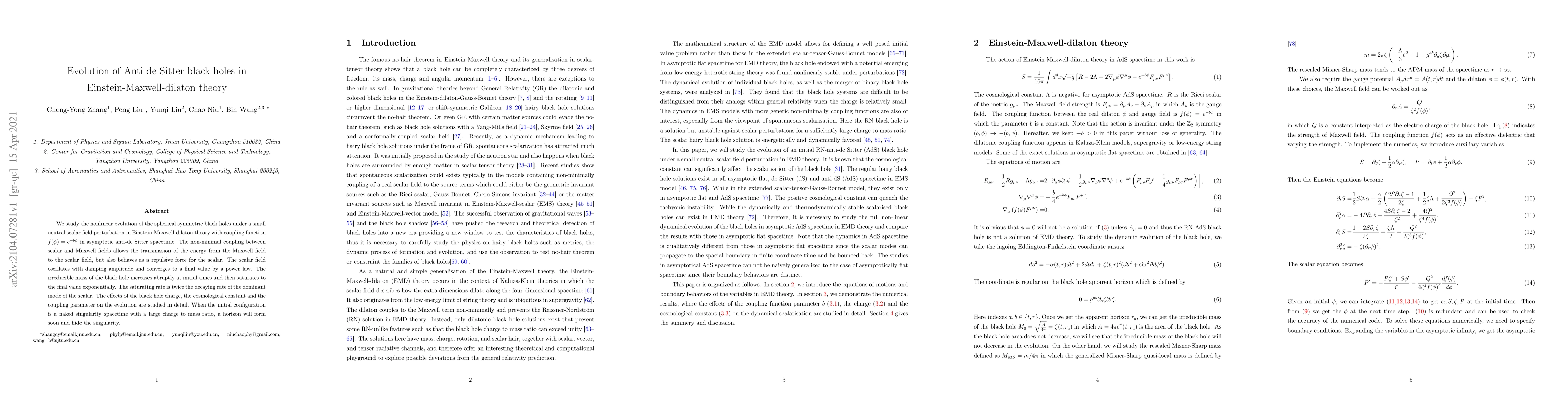 Thumbnail for Evolution of Anti-de Sitter black holes in Einstein-Maxwell-dilaton
  theory