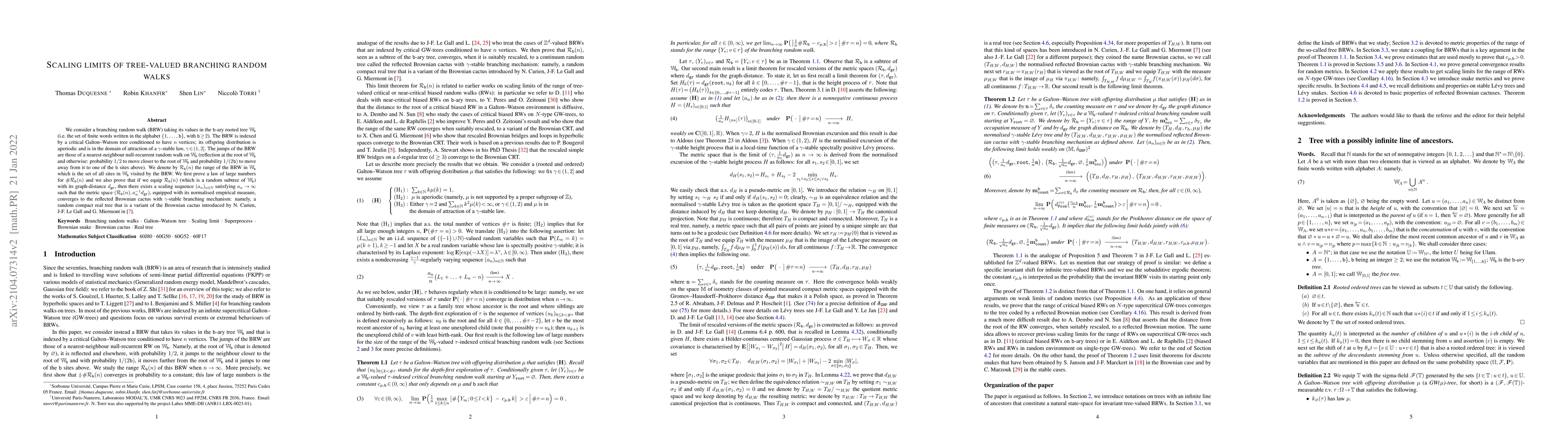 Thumbnail for Scaling limits of tree-valued branching random walks