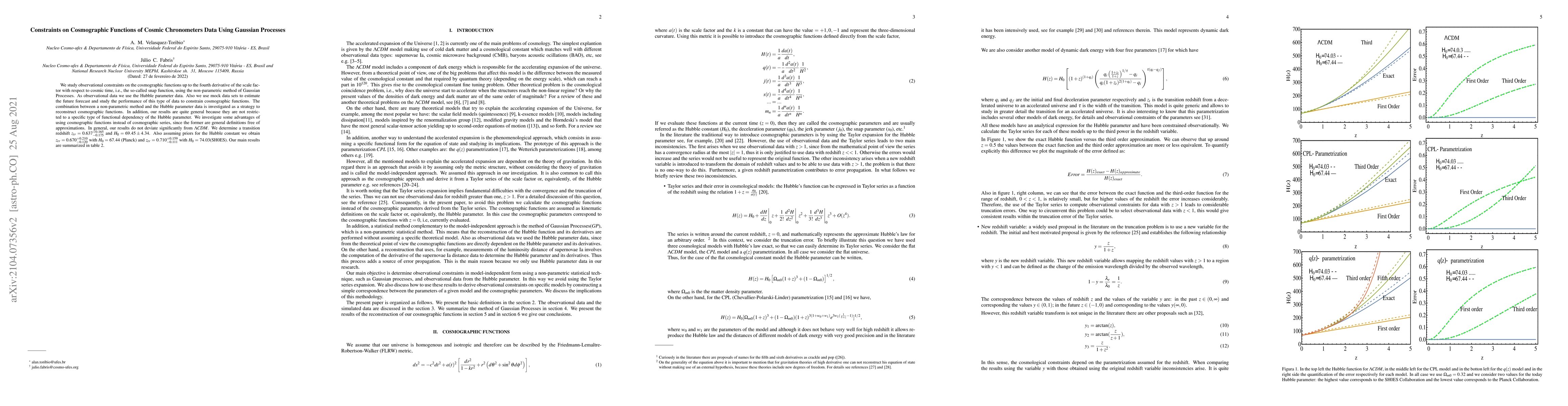 Thumbnail for Constraints on Cosmographic Functions of Cosmic Chronometers Data Using
  Gaussian Processes