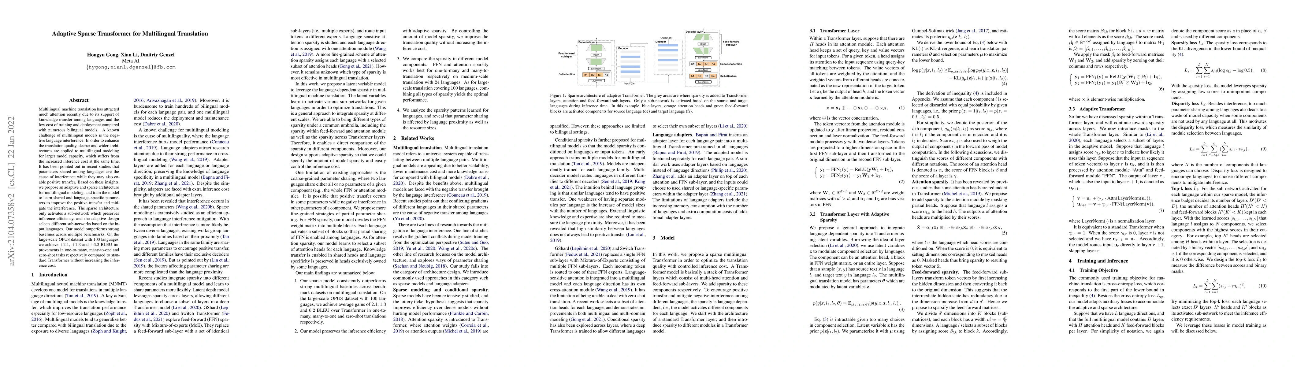 Thumbnail for Adaptive Sparse Transformer for Multilingual Translation