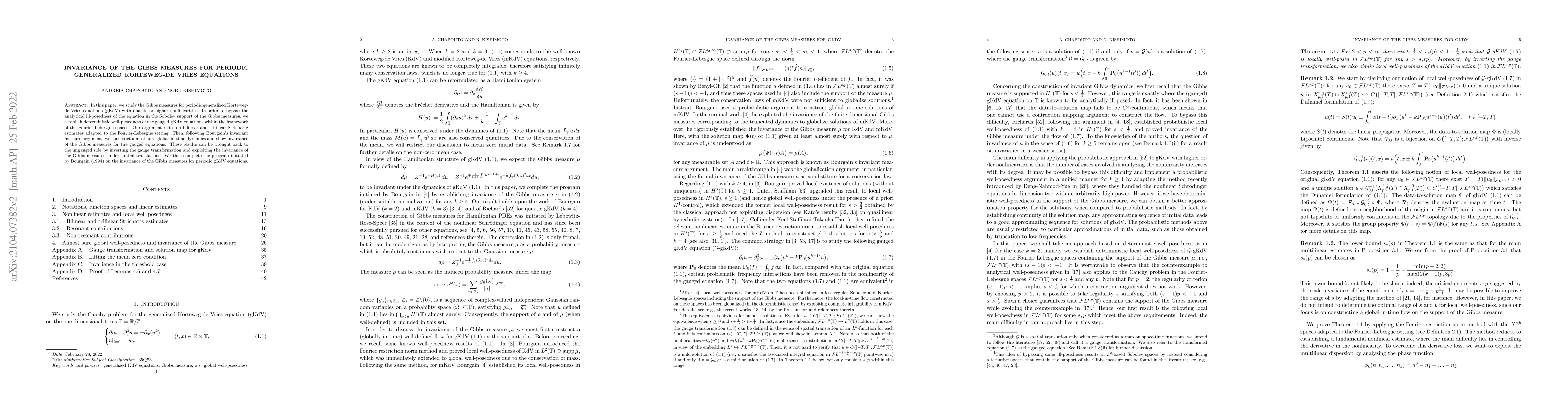 Thumbnail for Invariance of the Gibbs measures for periodic generalized Korteweg-de
  Vries equations